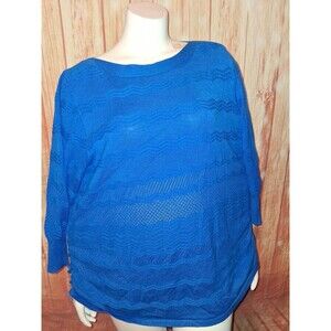 Lane Bryant Blue 3/4 Sleeve Blouse Sz 18/20